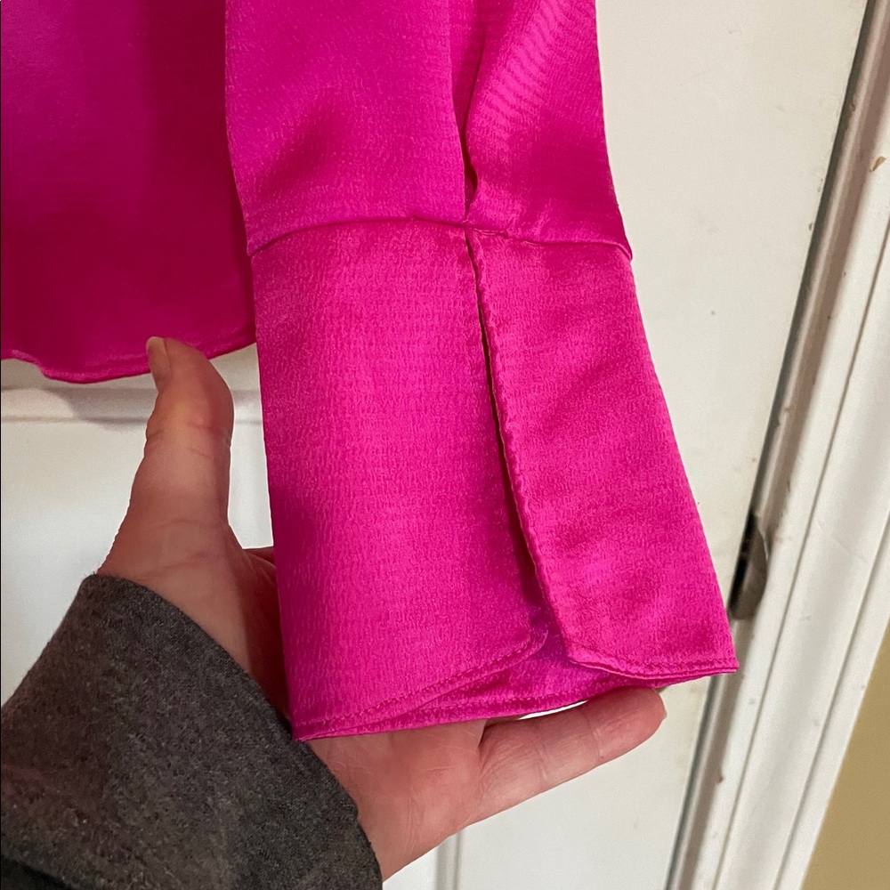 Wild Fable large Fuchsia Tie-Front Blouse EUC - Picture 2 of 5